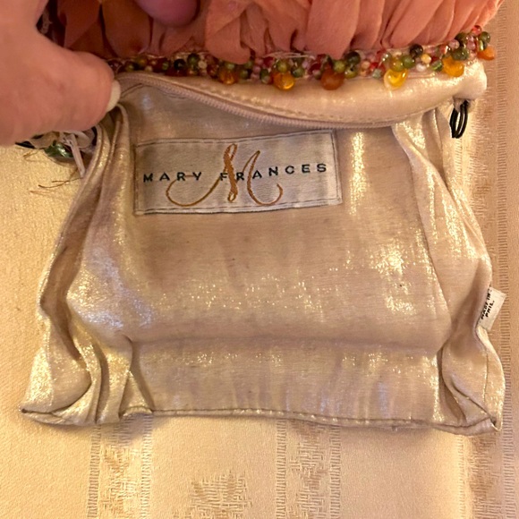 Vintage Mary Frances Silk Chiffon Fairy Beaded Luxury Clutch Purse Butterfly - Picture 12 of 16